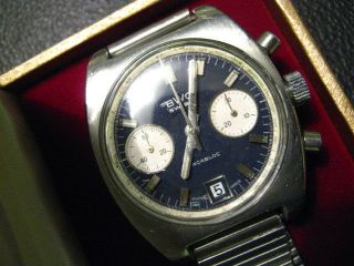 Bwc Chronograph Armbanduhr Handaufzug Für Herren 80 Iger Jahre Bild