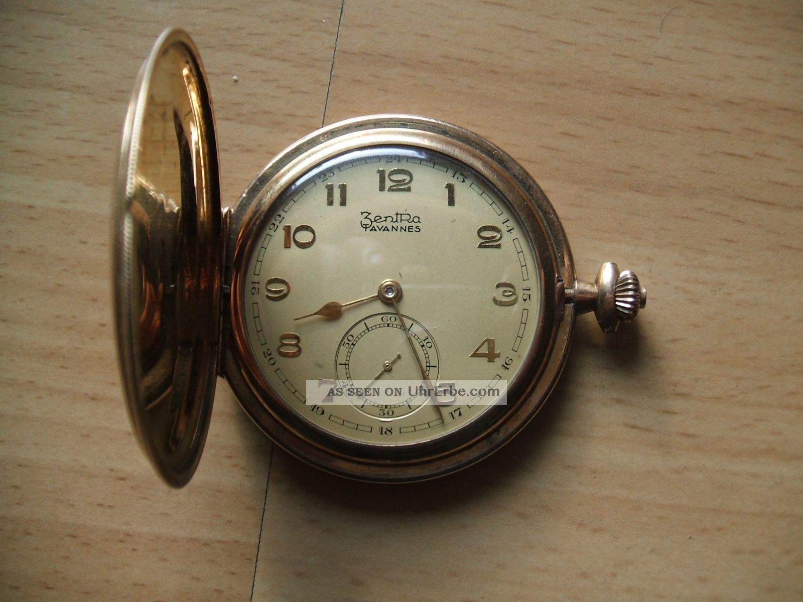Nachlass Dachbodenfund Opas Sammlung Alte Zentra Taschenuhr 585 Gestempelt Armbanduhren Bild