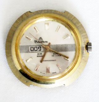 Bourbon 23rd Street De Luxe Mechanische Herrenuhr O.  Armband 1960 Vintage Bild