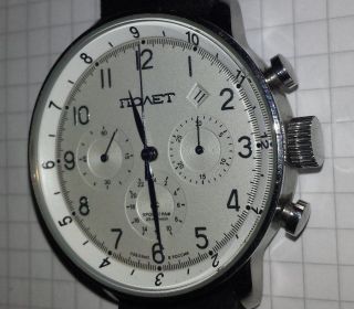 Poljot 31681 Journey Classic Russian Mechanical Chronograph Watch Bild