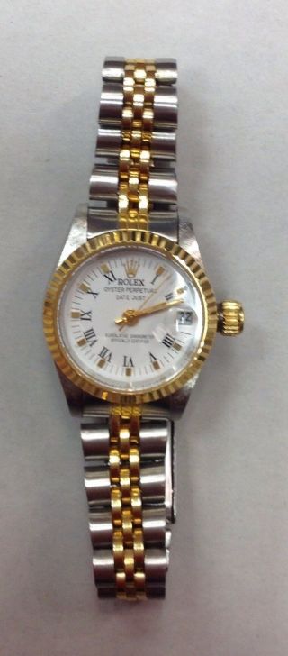 Rolex Uhr Oyster Perpetual Date Just Damenuhr Stahl Und Gold Bild