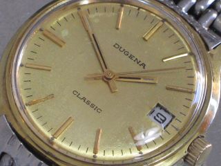Dugena Classic Mech.  Herren - Armbanduhr Datum Kal.  2116 Läuft Bild