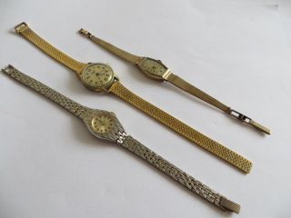Konvolut 3 Alte Antik Uhren Damen Armbanduhr Aho Dugena Bwc Läuft Bild