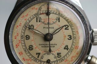 Pierce One - Button Waterproof - Chronograph Verschr.  Boden 1930er Jahre Top Rarität Bild