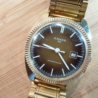 Anker 200 Herrenuhr Mechanisch Handaufzug Armbanduhr Uhr Sammler Mit Datum Bild