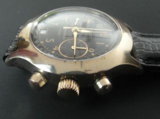 Poljot Chronograph Su 3133,  23 Steine,  Tachymeter,  Schwarz/gold,  Udssr 90er,  Ovp Bild