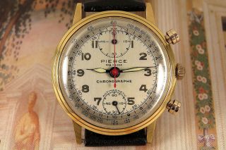 Pierce 2 - Drücker Grosser Vergoldeter Chronograph - 40er Jahre Bild