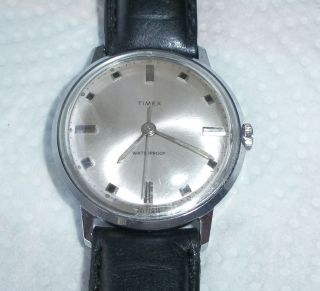 Vintage Herrenarmbanduhr Hau Timex 1970 Lederarmband Läuft Perfekt Bild