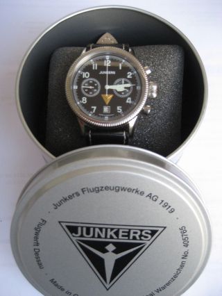 Junkers Chronograph,  Veredeltes Handaufzugswerk,  Mit Box Und Papiere Bild