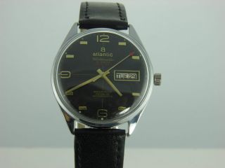 Atlantic Vintage Herren - Armbanduhr Worldmaster Gents 38mm 1970 Jahre Rar Bild