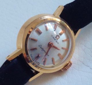 Omega Ladymatic Automatik Uhr 18k 750 Gelbgold Damenuhr - Echte Gold Uhr - Bild
