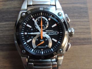 Seiko Sportura Spc001p1 Spc001 Chronograph Armbanduhr Selten Saphierglas Np599,  - Bild