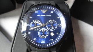 Emporio Armani Uhr Ar5921 Chronograph Blau Schwarz Bild