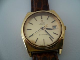 Vintage Omega Seamaster Swiss Made Herren Uhr Vergoldet LÄuft Bild