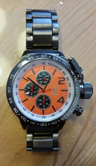Uhr Armbanduhr Xxl Krone Königswerk U - Boot Design Anthrazit Orange Bild