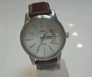 Timex Uhren T2k621 Herrenuhr - Indiglo - Edelstahl - Leder - Ewiger Kalender Bild