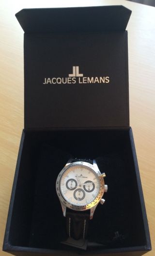 Jacques Lemans Herren - Armbanduhr Xl Capri Chronograph Leder 1 - 1329b Bild