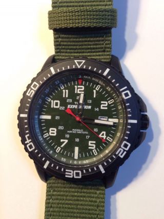 Armbanduhr: Men ' S Green Timex Expedition Uplander Watch T49944 Bild
