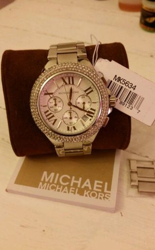 Michael Kors Mk5634 Armbanduhr Für Damen Edelstahl Mit Vielen Kristallen Bild