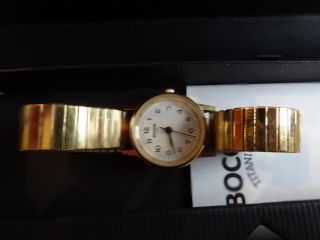 Boccia Damen Uhr Flexibeles Armband Vergoldet Einwandfrei Geschenkbox Bild