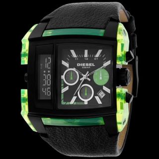 Diesel Dz7153 Armbanduhr Chrono Square Green Lime Dual Für Herren Und Jungen Bild