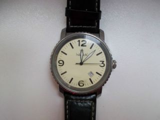Hirsch Herren Quartz Armband - Uhr Stainless Steel Echt Leder Armband Klassisch Bild