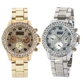 Mode Luxus Frauen - Männer - Kristall - Quarz Strass Kristall Armbanduhr Bild