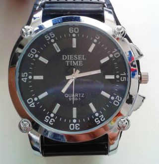 Diesel Time Herren Damen Unisex Armbanduhr Schwarz Bild