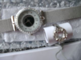 Da - Armbanduhr,  Mit Pass.  Ring,  Silberfarben,  Modeschmuck,  Noname,  Unbenutzt Bild