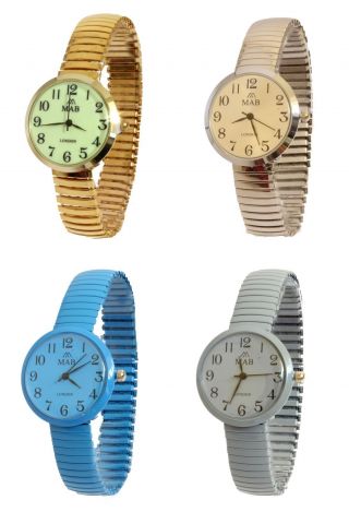 Damen Armbanduhr - Farbig Erweiterbar Mab Designer Modisch Rund Armband Erweiter Bild