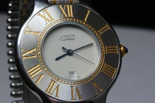 Cartier Must 21,  Stahlgold,  Quarzwerk,  Großes Modell Avs2711 Dif Rwt1 Bild