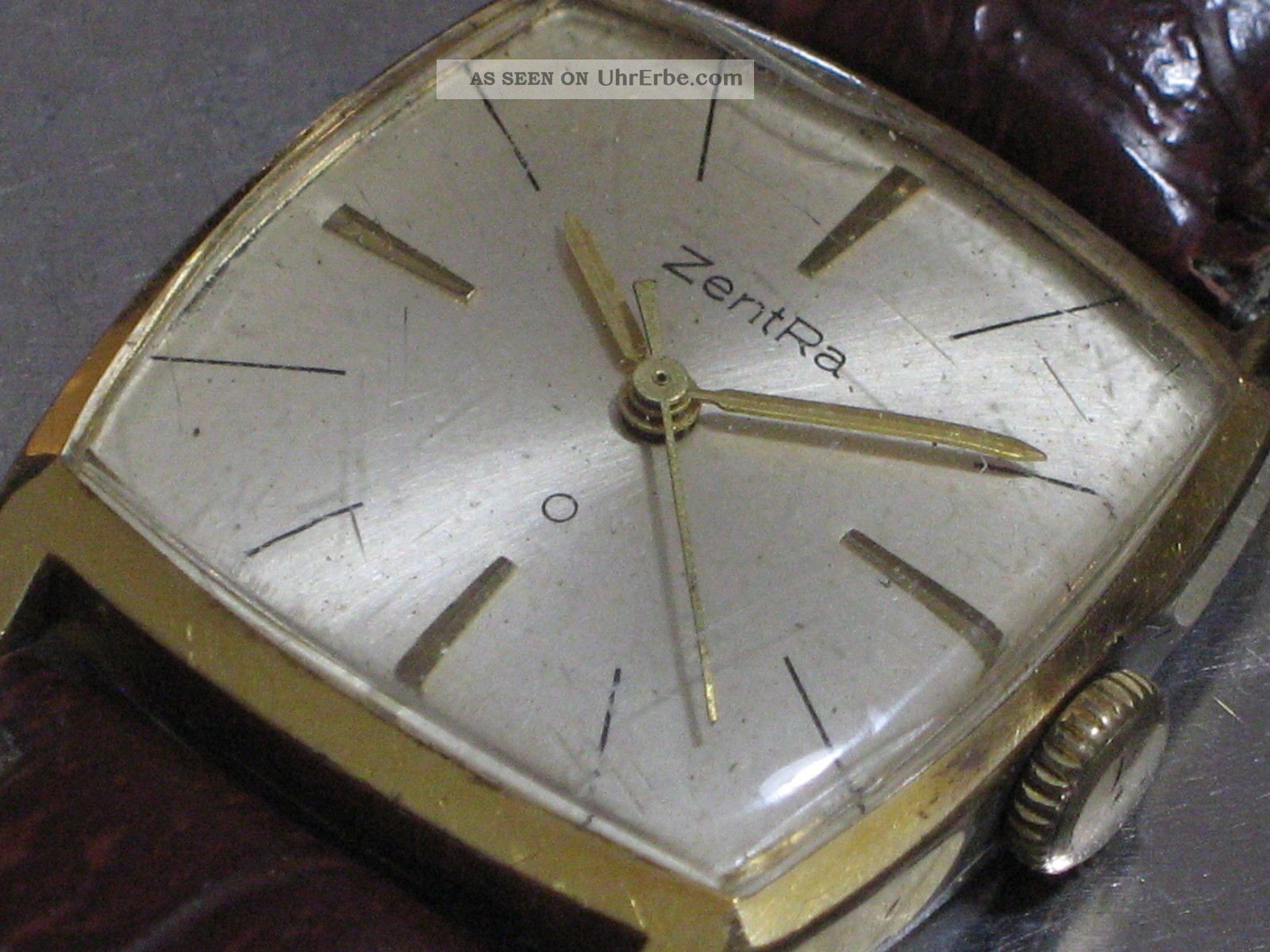 Zentra O Herren - Armbanduhr Handaufzug Goldenes Blatt Vergoldet Kal.  Bifora 107 Armbanduhren Bild