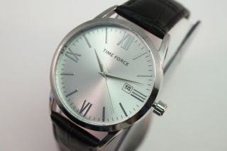 Time Force Herren Armbanduhr Tf4079m02 Uvp 79€ All Edelstahl Lederband Bild