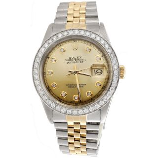 Rolex Datejust Diamant Uhr Herren 2 - Farbig Jubiläum 18k/stahl Band 2.  2 Bild