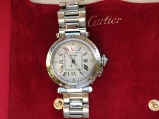 Cartier Pasha C Automatik Armbanduhr,  1994,  Edelstahlband,  Weißes Zifferblatt Bild