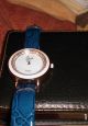 Dalas Zgr Blaues Armband G - Leder,  Goldfarben Gehäuse Mit Keramik Und Strass Armbanduhren Bild 1