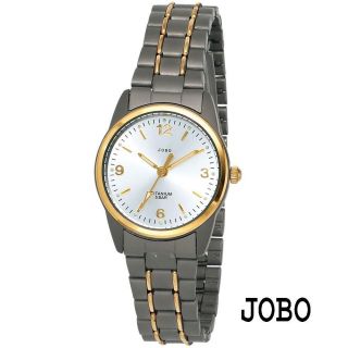 Jobo Damen - Armbanduhr Quarz Analog Titan Teilvergoldet Mineralglas Damenuhr Bild