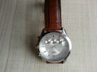 Armbanduhr Von Casio Beside Chronograph Mit Lederarmband Bild