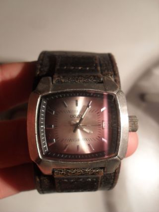 Ozoo Armbanduhr Uhr Leder Damen Fossil Look Destroyed Unisex Bild