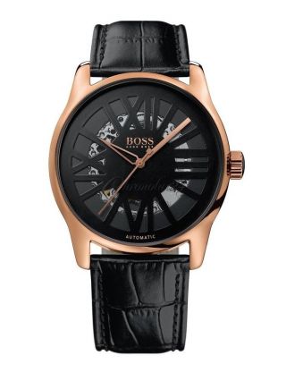 Hugo Boss 1512653 Automatic Gold Plated Skeleton Luxury Watch Bild