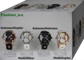 Uhr Armbanduhr Quarzuhr Damen Herren Kupfer - Silber - Schwarz - Farbene Uhren Bild