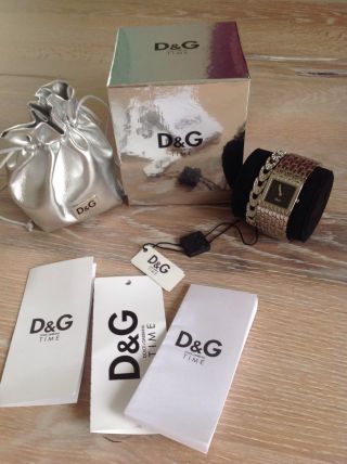 D&g Dolce & Gabbana Damen Uhr Silber Strass Vp 265€ Bild