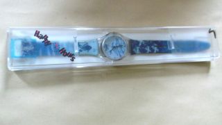 Trendige Uhr Von Cmi,  Happy Hours,  Blautöne Mit Originalverpackung Bild