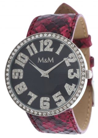 M & M Damen Armbanduhr Weinrot M11509 - 446 Bild