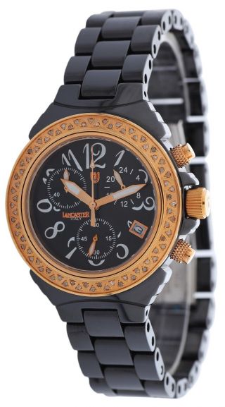Lancaster Damen Armbanduhr Chronograph Ceramik Schwarz Ola0326nr - Nr Bild