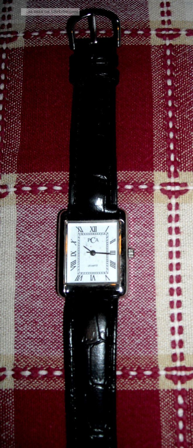 Ovp Armbanduhr Damen Kunst Leder Armband Krokoprägung Römische Zahlen Viereckig Armbanduhren Bild