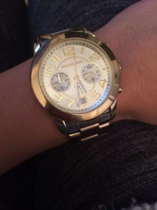 Chronograph Michael Kors Uhr,  Michael Kors Watch,  Edelstahl,  Gold,  Gelb Bild