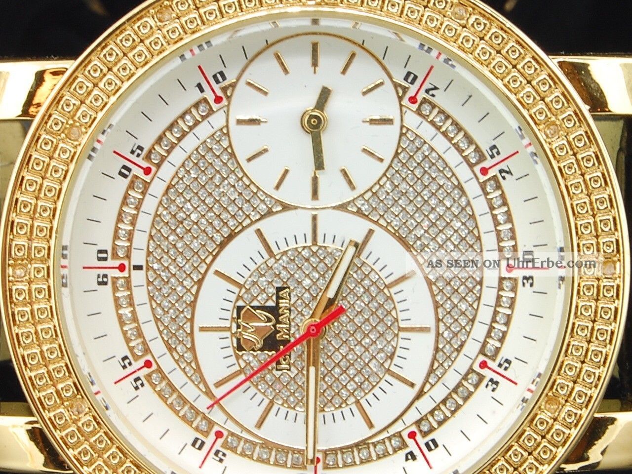 Montre Homme Ice House JoeRodeo Acier Massif Diamants - Lunette Or Jaune 2 Rangées, Chronographe