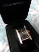 Armani Damenuhr Uhr Luxus Silber & Schwarz Kroko Mit Etui Armbanduhren Bild 2