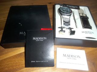 Madison York Armbanduhr 2 Bänder Originalverpackung Herren Bild